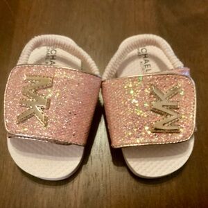 Michael Kors Kids Glittery Pink Sandals
